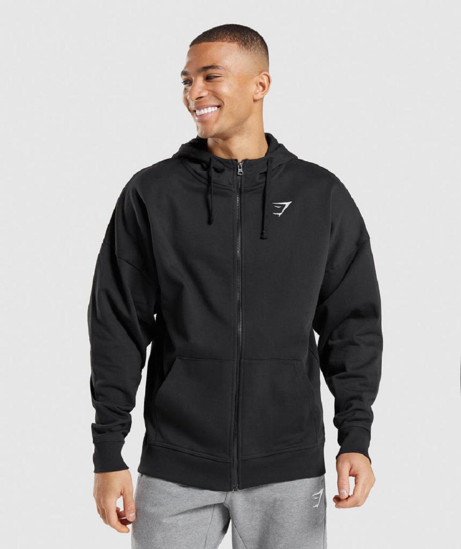 Sudadera Con Capucha Gymshark Essential Zip Up Hombre Negras | CO 3633FDN